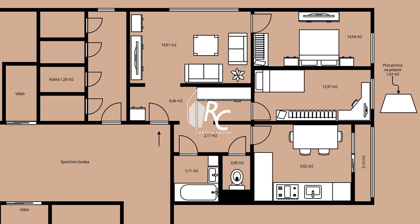 Sale Two bedroom apartment, Two bedroom apartment, Horné Rakovce, Turč